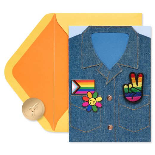 Jean Jacket Blank Pride Month Greeting Card for LGBTQIA+