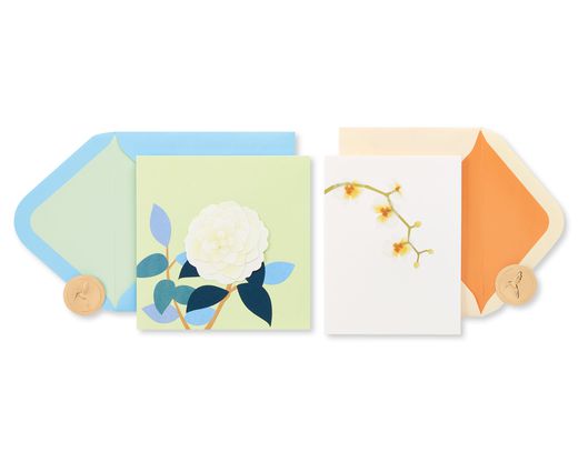 Rose and Orchid Blank Greeting Card Bundle 2-Count