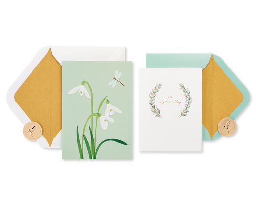 Crocus and Peace Sympathy Greeting Card Bundle 2-Count