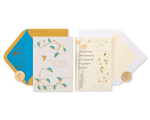 Gold Glitter Sympathy Greeting Card Bundle 2-Count
