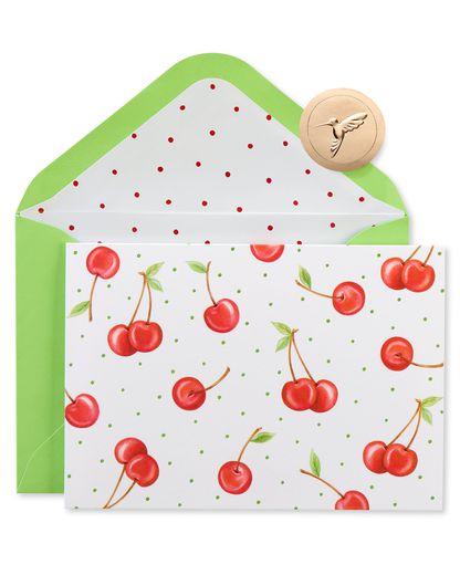Cherries Boxed Blank Note Cards with Envelopes 12-Count
