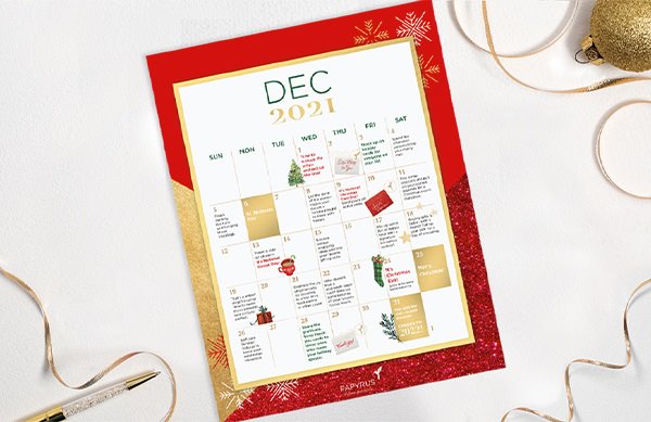 December 2021 holiday calendar print out