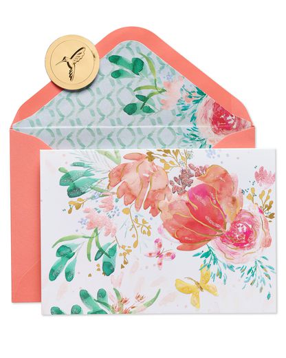 Watercolor Floral Boxed Blank Note Cards 10-Count