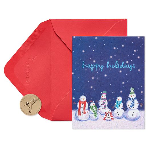 Happy Holidays Snowmen Christmas Cards Boxed 20-Count