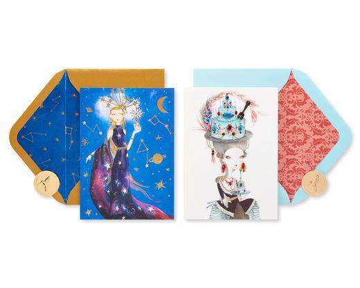 Celestial Birthday Greeting Card Bundle for Her 2-Count