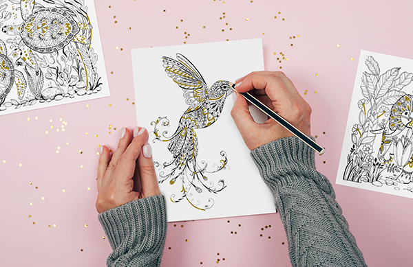 hands coloring hummingbird coloring page