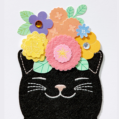 cat floral wallpaper