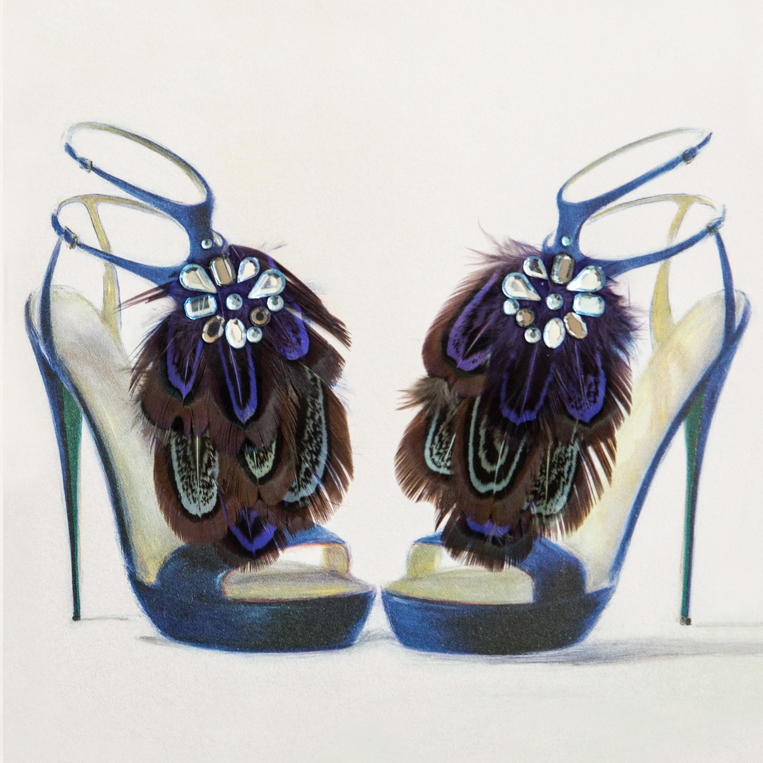 blue feather heels wallpaper