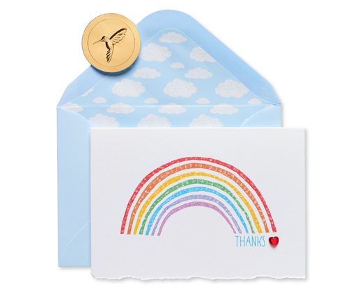 Rainbow Boxed Thank You Cards and Envelopes 20-Count