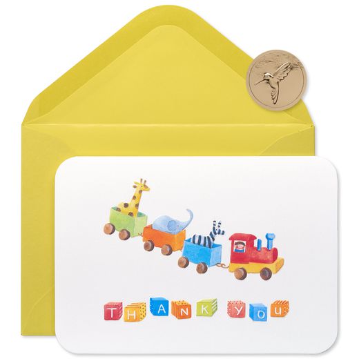 Toy Train Thank You Boxed Blank Note Cards 12-Count