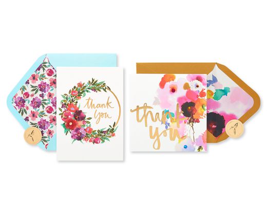 Floral Thank You Greeting Card Bundle 2-Count