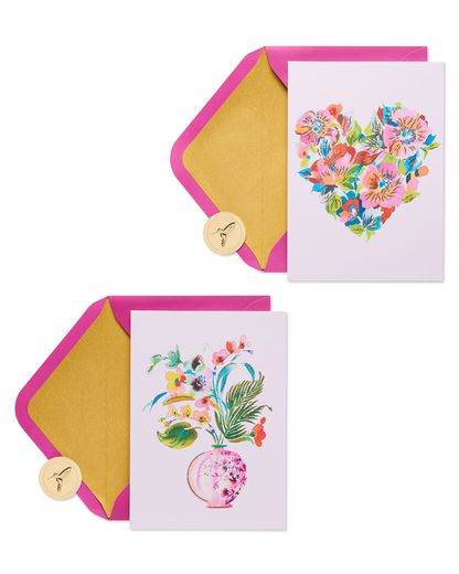 Heart and Floral Boque Boxed Cards and Envelopes 20-Count