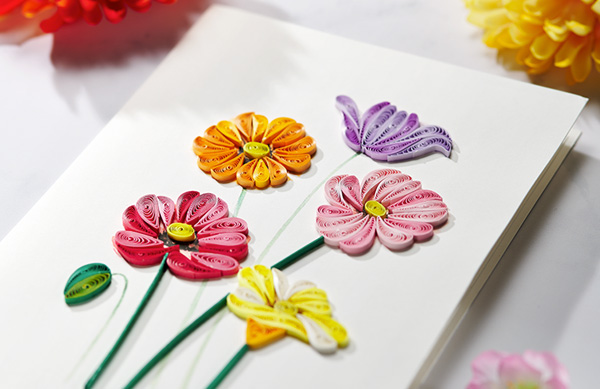 quilling floral treatments card