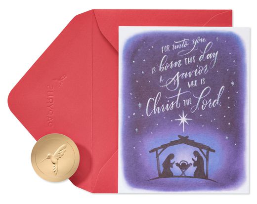 Manger Religious Christmas Cards Boxed 20-Count
