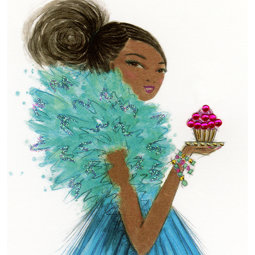 Bella Girl with Cupcake Wallpaper