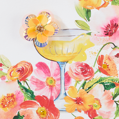floral cocktail wallpaper