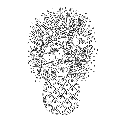 pineapple coloring page
